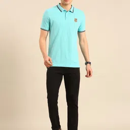 Being Human Polo Collar Pure Cotton T-shirt with Applique Detail image 5