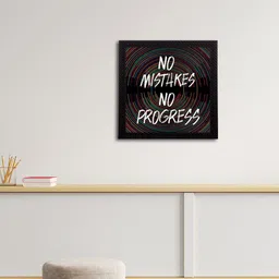 eCraftIndia Black & White Quote Printed Satin Matt Texture Framed UV Wall Art image 2