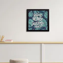 eCraftIndia Green & White Quote Printed Satin Matt Texture Framed UV Wall Art image 2