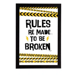 eCraftIndia White & Black Quote Printed Satin Matt Texture Framed UV Wall Art image 3