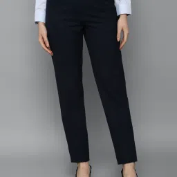 allen solly Flat-Front Trousers with Insert Pockets image 1