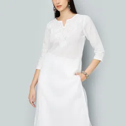 max Women Embroidered Straight Kurta image 1
