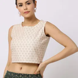 fusion Leaf Embroidered Crop Top image 1