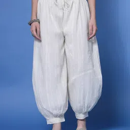 clora creation Striped Salwar with Elasticated Drawstring Waist image 1