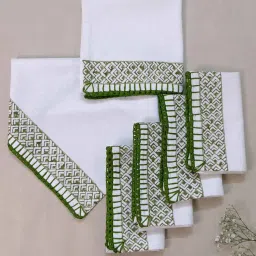 design gaatha home living Set of 6 Table Napkins with Embroidered Border image 1