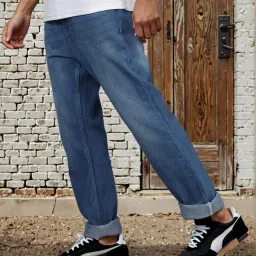 Shein Full Length Fly With Button Closure Mid Wash Jeans image 2