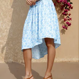 Shein Pleated Waist Abstract Print Asymmetrical Skirt image 2