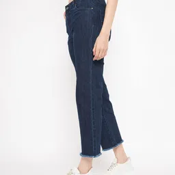 madame Women Bootcut Jeans with Frayed Hems image 2