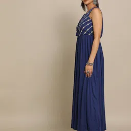 acai Flared Kurta with Contrast Yoke image 2