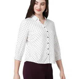 kraus Women Polka-Dot Print Slim Fit Shirt image 2