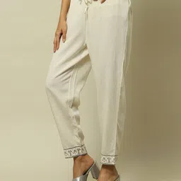 rangriti Women Straight Fit Pants with Drawstring Waist image 2