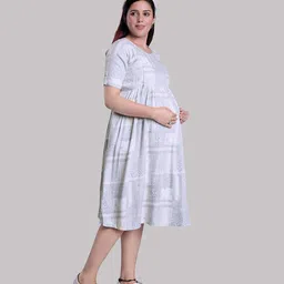 mamma's maternity Printed Fit & Flare Dress image 2