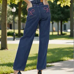 Shein Full Length High Rise Straight Jeans image 2