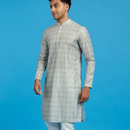 diwas by manyavar Men Geometric Print Regular Fit Kurta image 2
