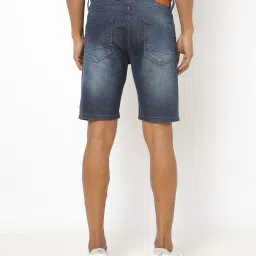 the indian garage co Washed Slim Fit Shorts with Insert Pockets image 3