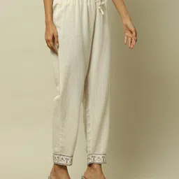 rangriti Women Straight Fit Pants with Drawstring Waist image 3