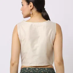 fusion Leaf Embroidered Crop Top image 3