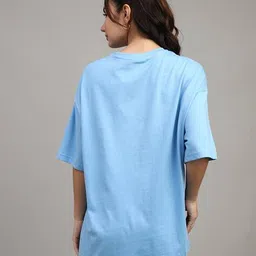 Shein Drop-Shoulder Typographic Chest Print Oversized Fit Tshirt image 3