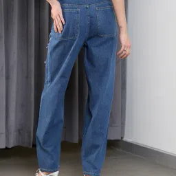Shein Full Length Heavy Distress Mom Jeans image 3