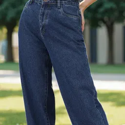 Shein Full Length High Rise Straight Jeans image 3