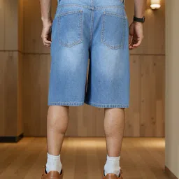 Shein Knee Length Denim Shorts with Pockets image 3