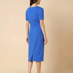 allen solly Women Patterned V-Neck A-Line Dress image 3