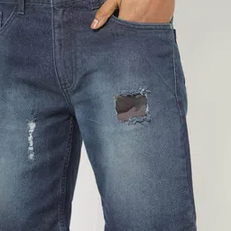 the indian garage co Washed Slim Fit Shorts with Insert Pockets image 4