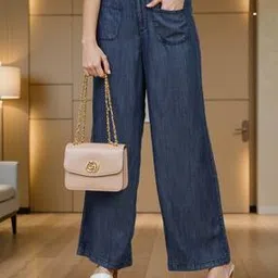 Shein Full Length Pleated Flared Fit Jeans With Pockets-picture-41