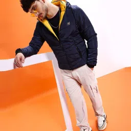 the indian garage co Men Regular Fit Hooded Puffer Jacket image 4