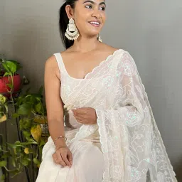 ri-wah Women Embellished Georgette Saree image 4