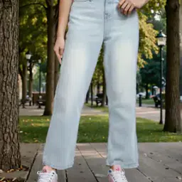 Shein High Rise Ankle Length Mid Wash Jeans-picture-23