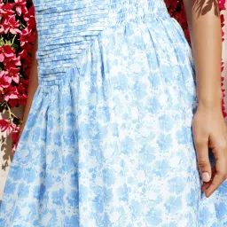 Shein Pleated Waist Abstract Print Asymmetrical Skirt image 5