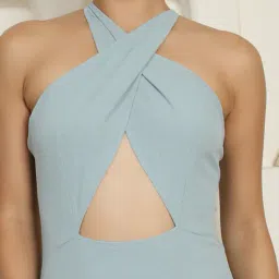 Shein Halter Neck Mini Length Front Cut-out Sheath Dress image 4