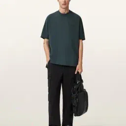 all saints Xander Flocked Logo Oversized T-Shirt image 4
