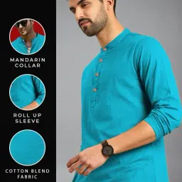 neonomad Men Slim Fit Short Kurta image 4
