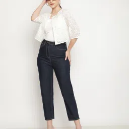 unaone Women Floral Lace Regular Fit Shrug image 5