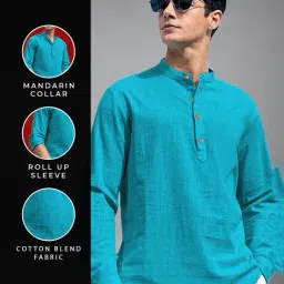 neonomad Men Slim Fit Short Kurta image 5