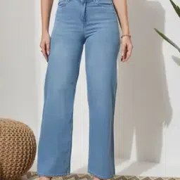 Shein Full Length Fly With Button Closure Mid Wash Jeans-picture-20