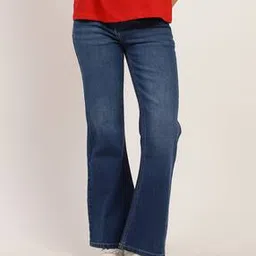 Shein Full Length Mid Wash Bootcut Jeans-picture-38