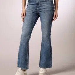 Shein Ankle Length Back Pocket Bow Detail Mid Wash Jeans-picture-51