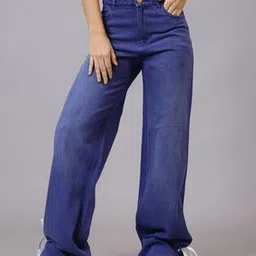 Shein High Rise Contrast Stripe Ankle Tie-Up Baggy Jeans-picture-19