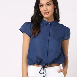 svrnaa by azorte Women Spread Collar Top with Embroidered Accent-picture-37
