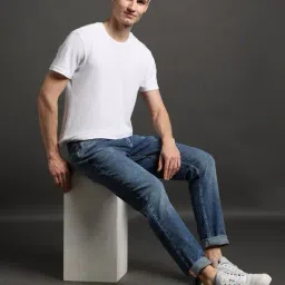 john players jeans Men Mid-Wash Low-Rise Slim Fit Jeans image 1