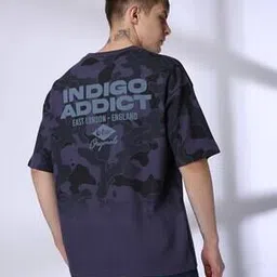 lee cooper Men Camouflage Print Oversized Fit Crew-Neck T-Shirt-picture-40