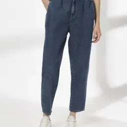 dnmx Women High-Rise Ankle-Length Paperbag Mom Jeans-picture-29
