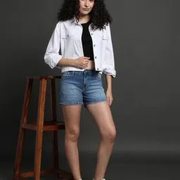 spykar Women Washed Denim Shorts-picture-38