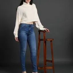 Women High-Rise Mid-Wash Skinny Fit Jeans-image-46