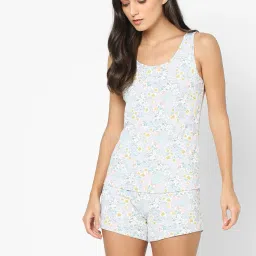 penti Floral Print Round-Neck T-shirt with Shorts Set image 1