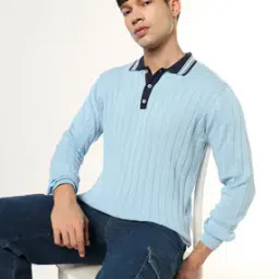 Men Collar-Neck Regular Fit Sweater-image-83