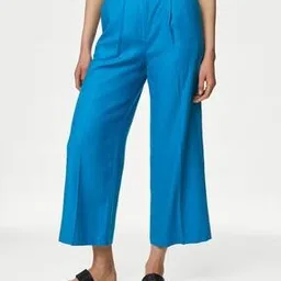 marks & spencer Women Wide Leg Flat-Front Pants-picture-12